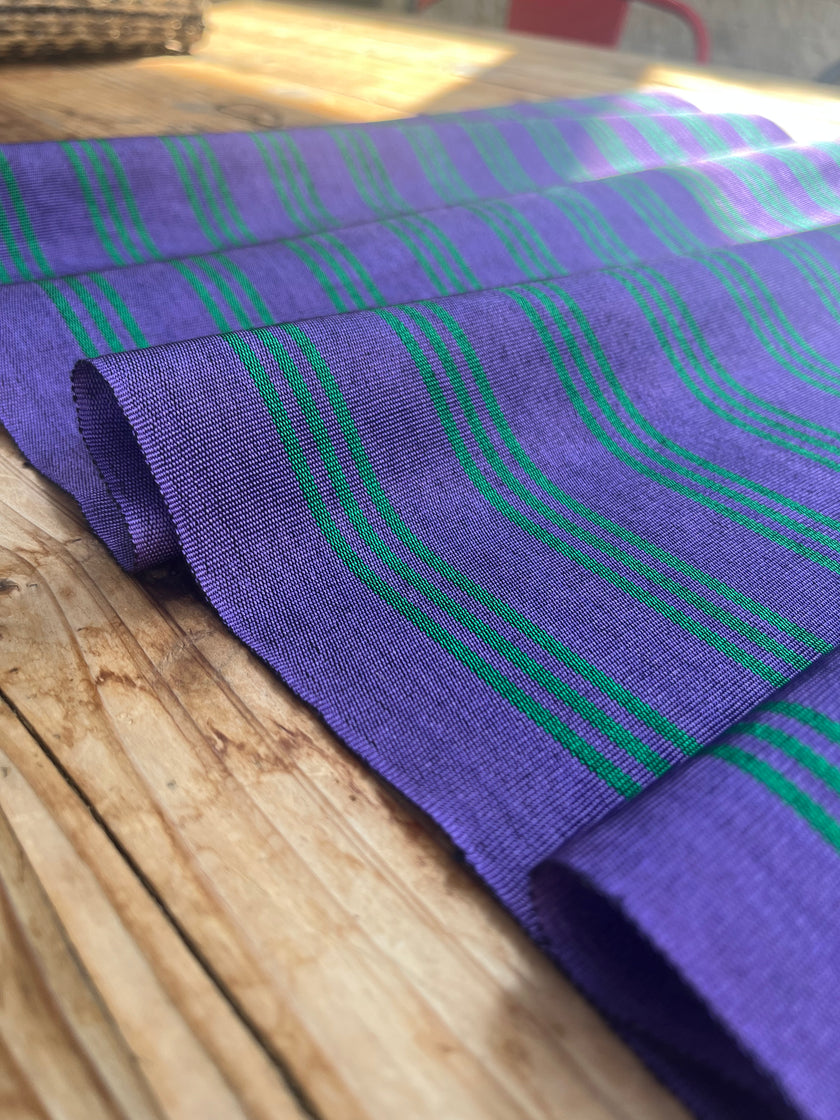 Multi Color Striped Pattern Moiré Fabric By The Yard – Luxurious Silk  For Interior Design & Special Sewing Projects. / 22 inches - 50 cm Width.