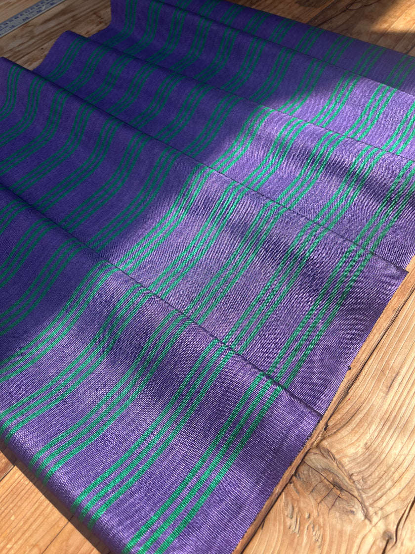 Multi Color Striped Pattern Moiré Fabric By The Yard – Luxurious Silk  For Interior Design & Special Sewing Projects. / 22 inches - 50 cm Width.