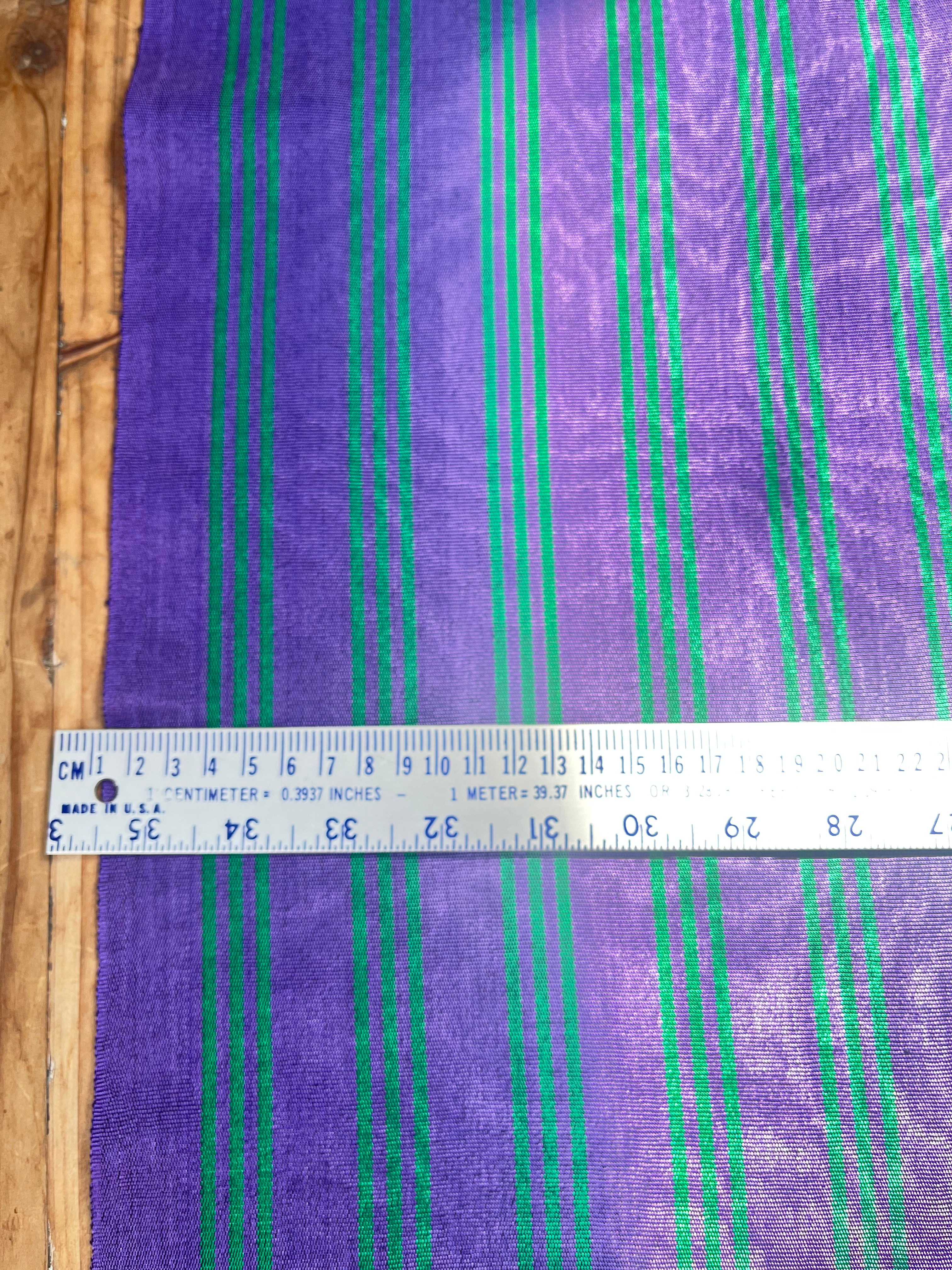 Multi Color Striped Pattern Moiré Fabric By The Yard – Luxurious Silk  For Interior Design & Special Sewing Projects. / 22 inches - 50 cm Width.