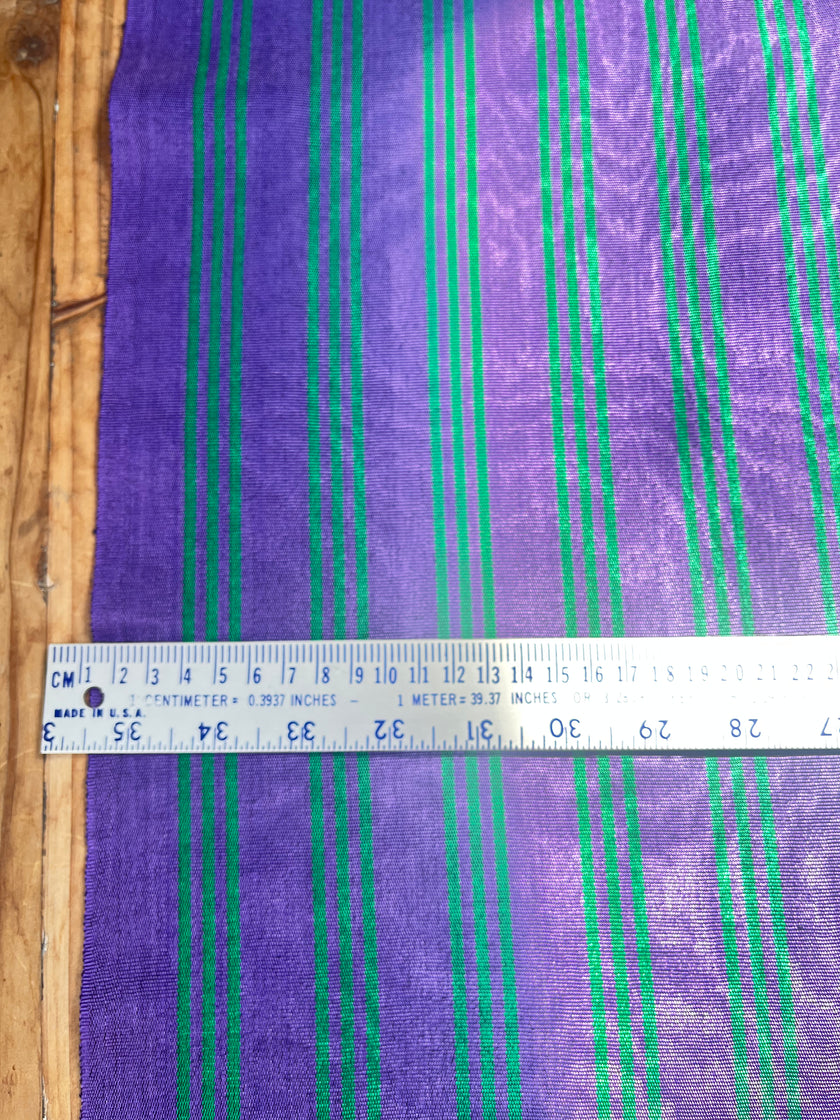 Multi Color Striped Pattern Moiré Fabric By The Yard – Luxurious Silk  For Interior Design & Special Sewing Projects. / 22 inches - 50 cm Width.