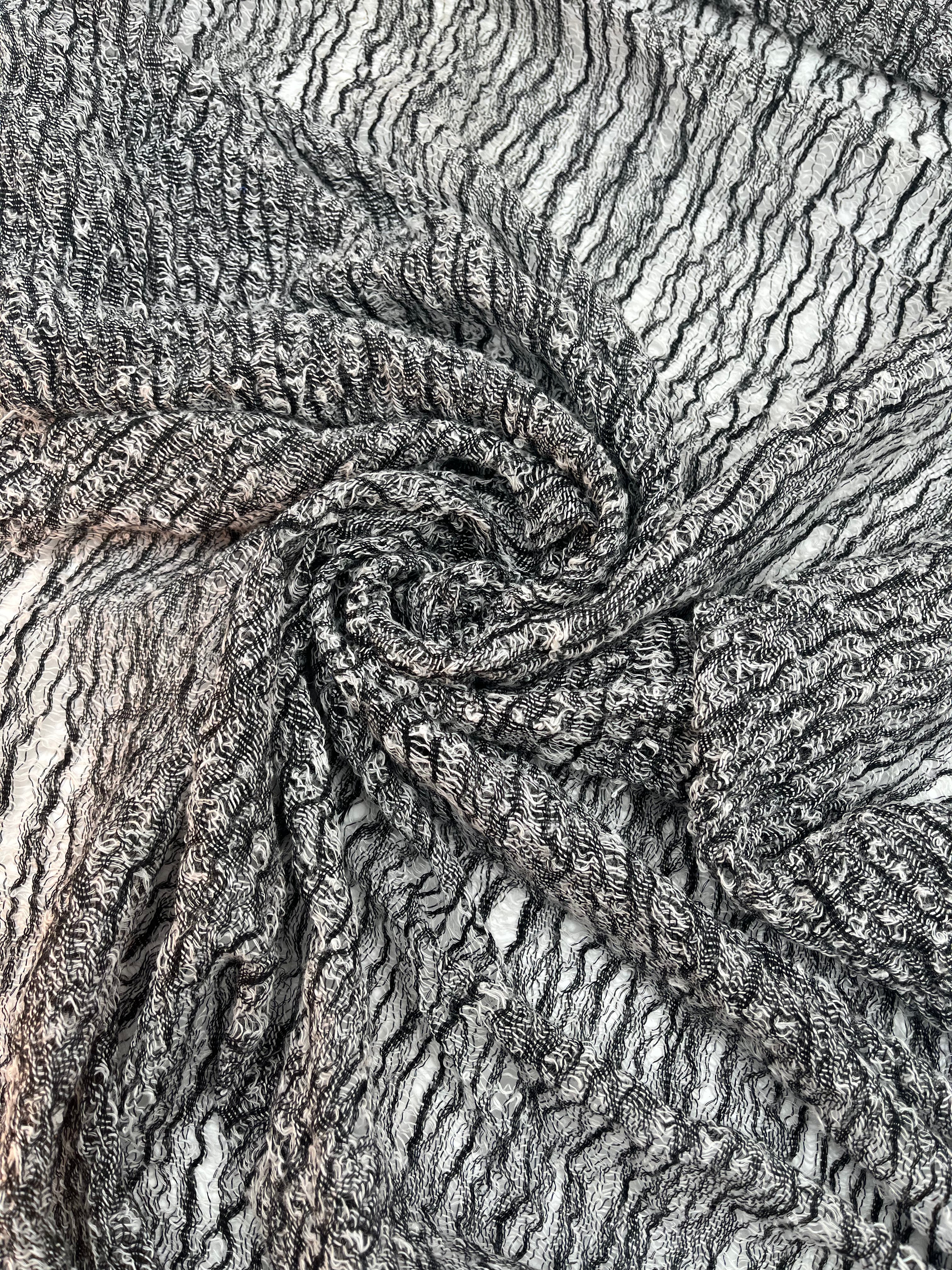 Black White Open Weave Textured Linen Fabric By The Yard Natural Fabrics.