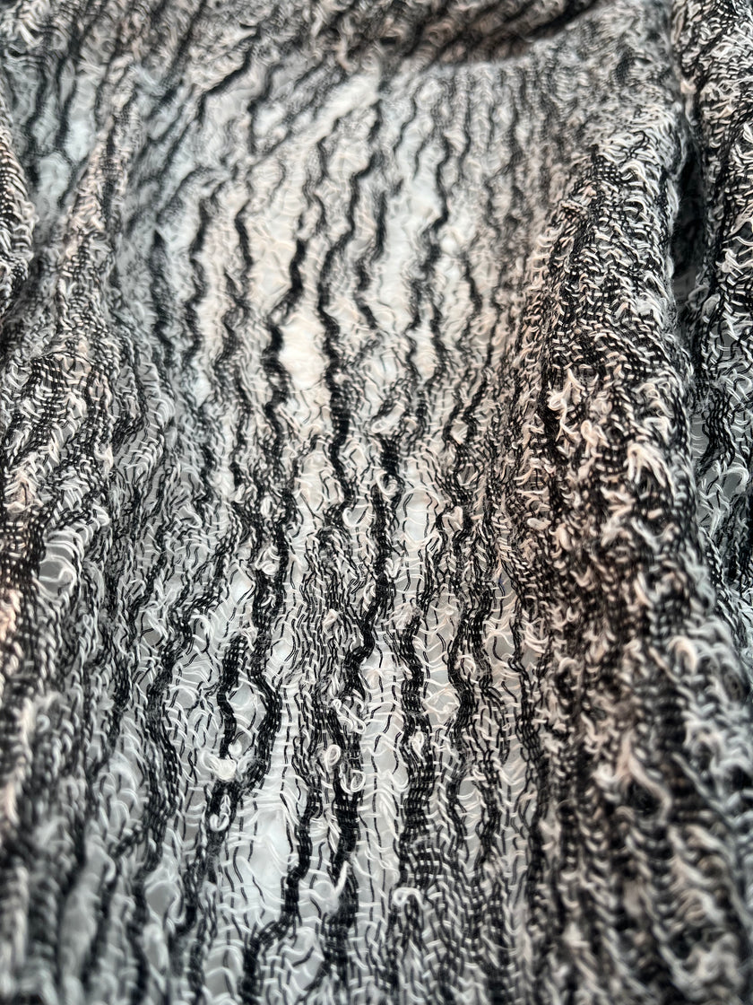 Tissus naturels uniques : mélange de lin et de coton funky, transparent et texturé | Tissus spéciaux de qualité avec texture 3D pour les créations estivales.