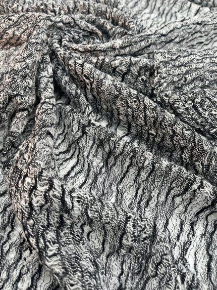 Black White Unique Natural Sheer, Textured Cotton Linen Mix Special Fabrics.