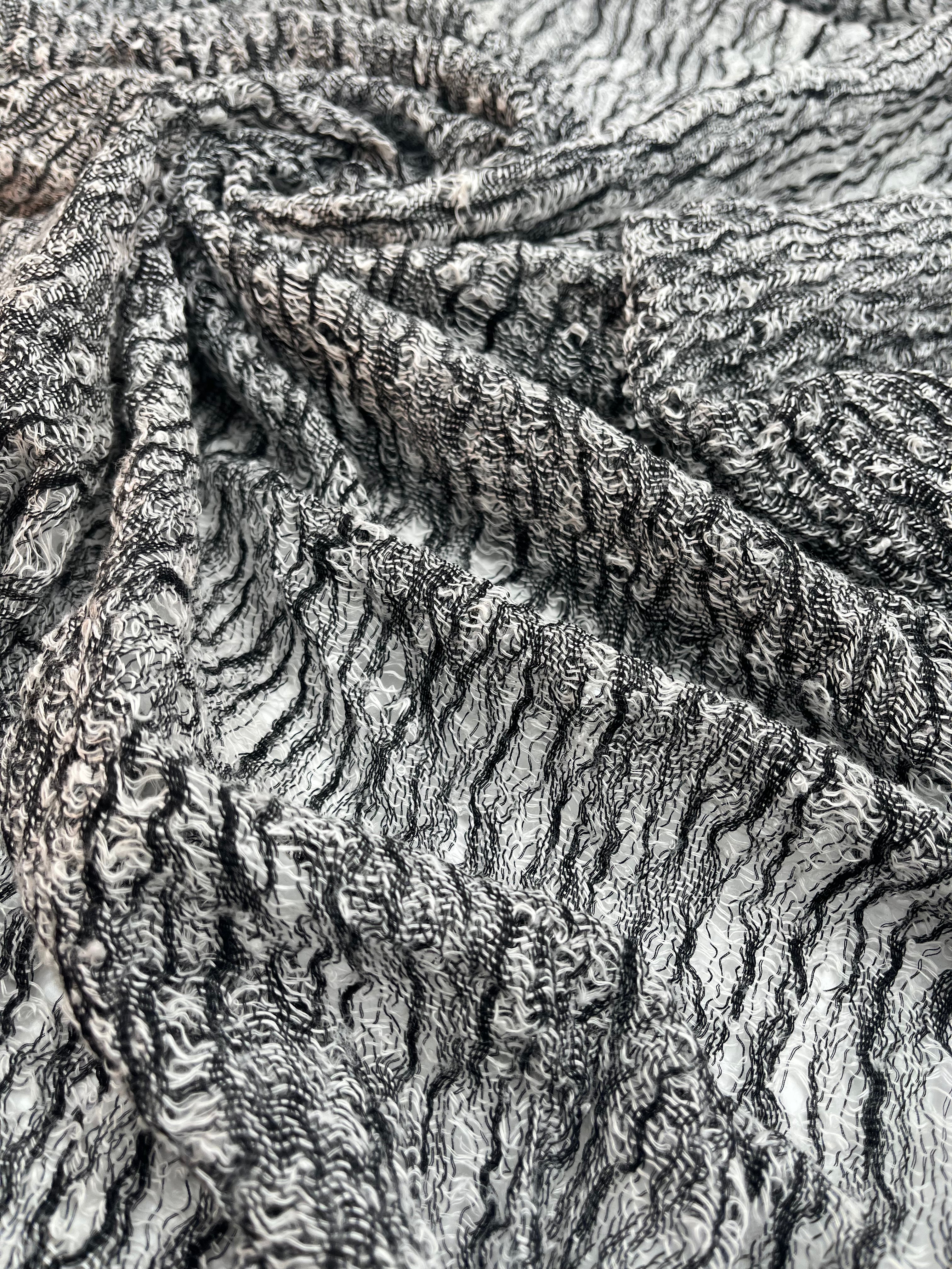 Tissus naturels uniques : mélange de lin et de coton funky, transparent et texturé | Tissus spéciaux de qualité avec texture 3D pour les créations estivales.