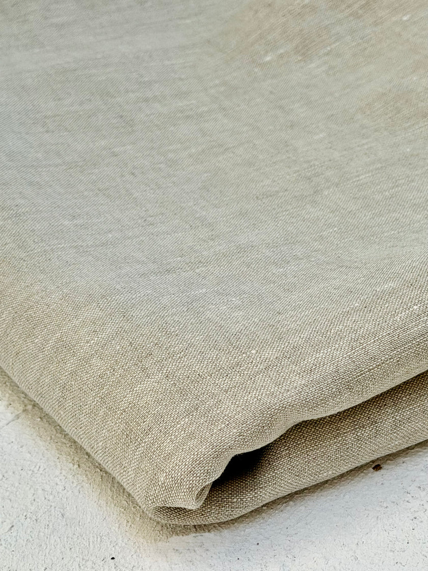 Premium Washed 100% Linen Fabric by the Yard | Natural Oatmeal Linen 190 GSM