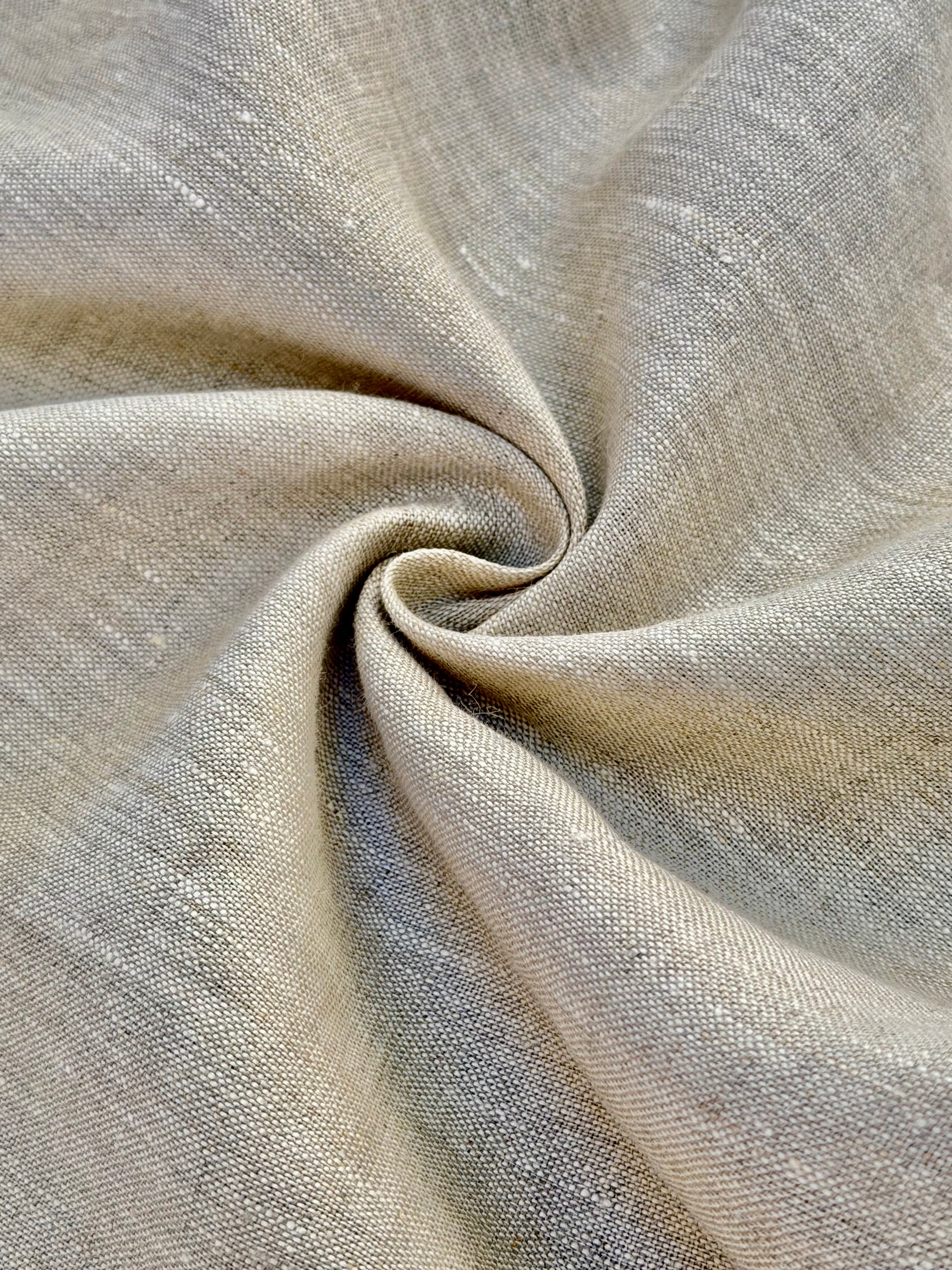 Premium Washed 100% Linen Fabric by the Yard | Natural Oatmeal Linen 190 GSM