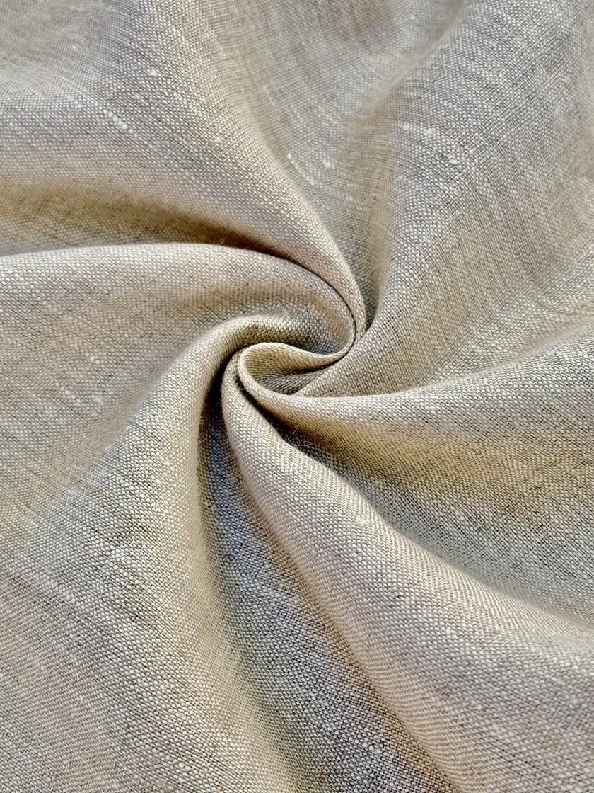 Premium Washed 100% Linen Fabric by the Yard | Natural Oatmeal Linen 190 GSM