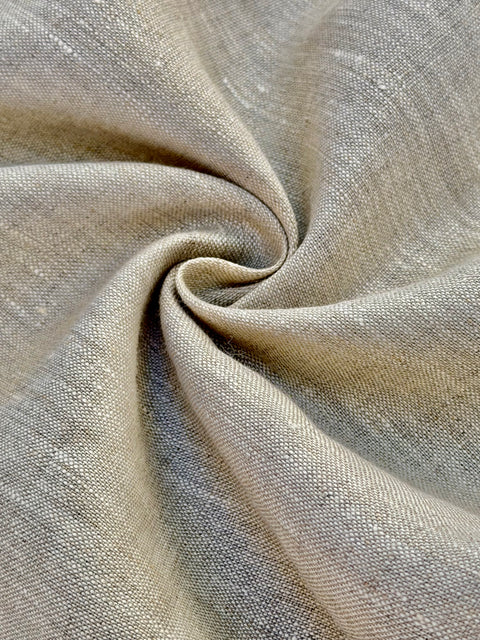 Premium Washed 100% Linen Fabric by the Yard | Natural Oatmeal Linen 190 GSM