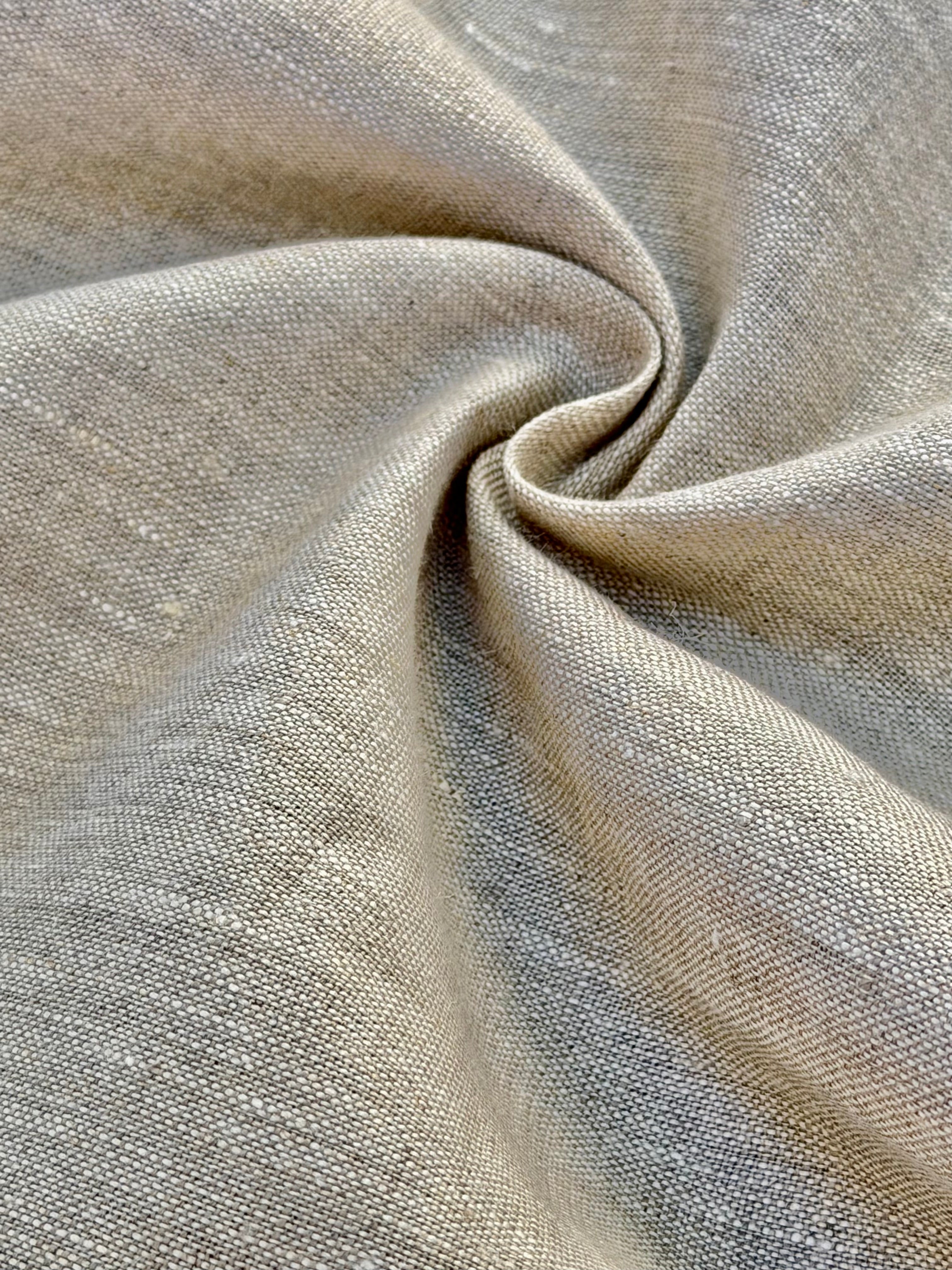 Premium Washed 100% Linen Fabric by the Yard | Natural Oatmeal Linen 190 GSM