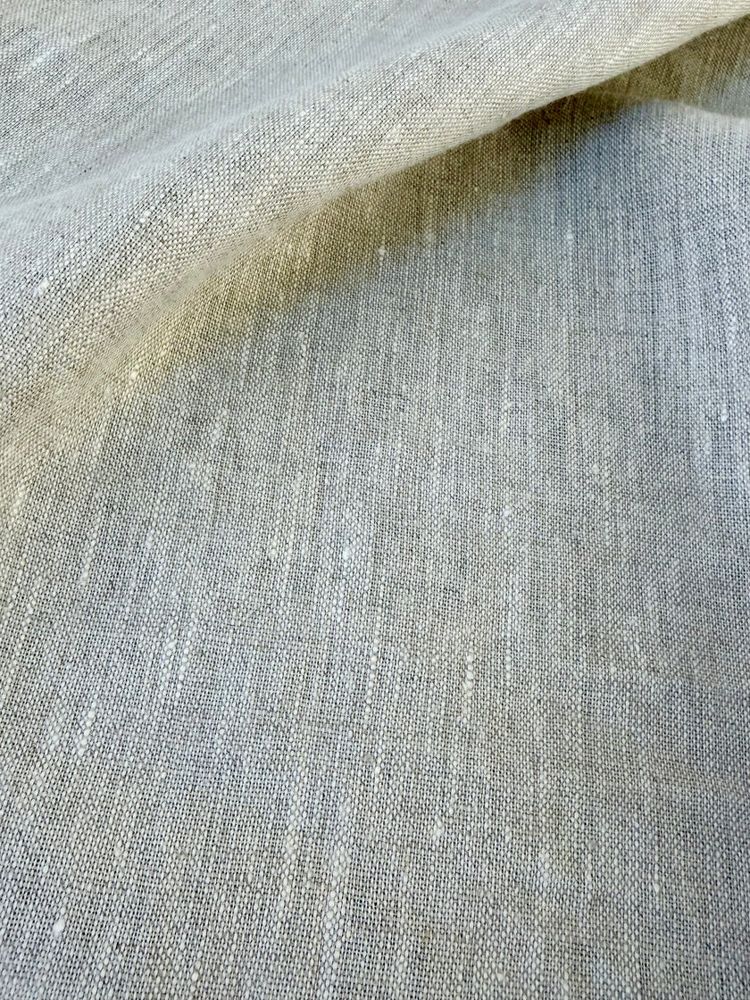 Premium Washed 100% Linen Fabric by the Yard | Natural Oatmeal Linen 190 GSM