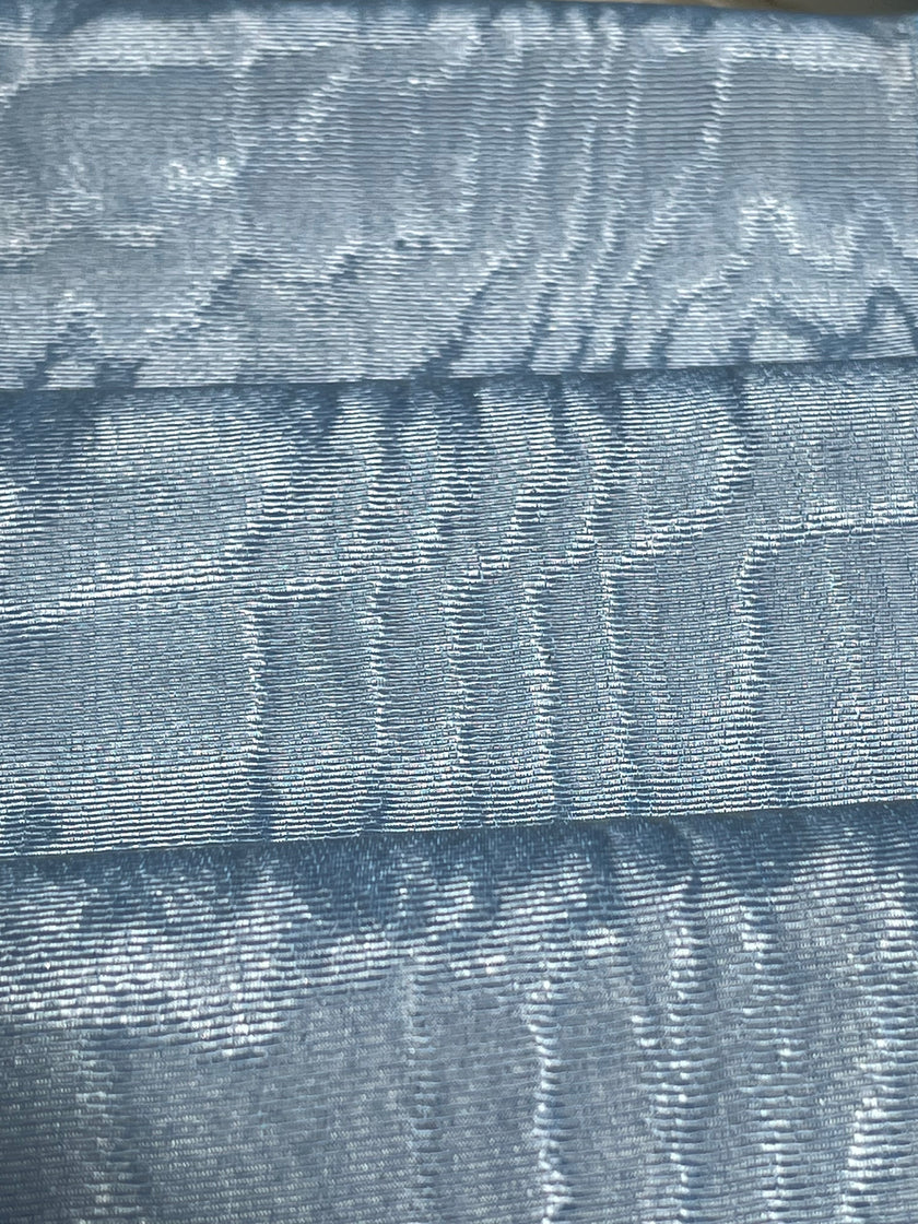 Light Blue Silk Moire Fabric By The Meter.