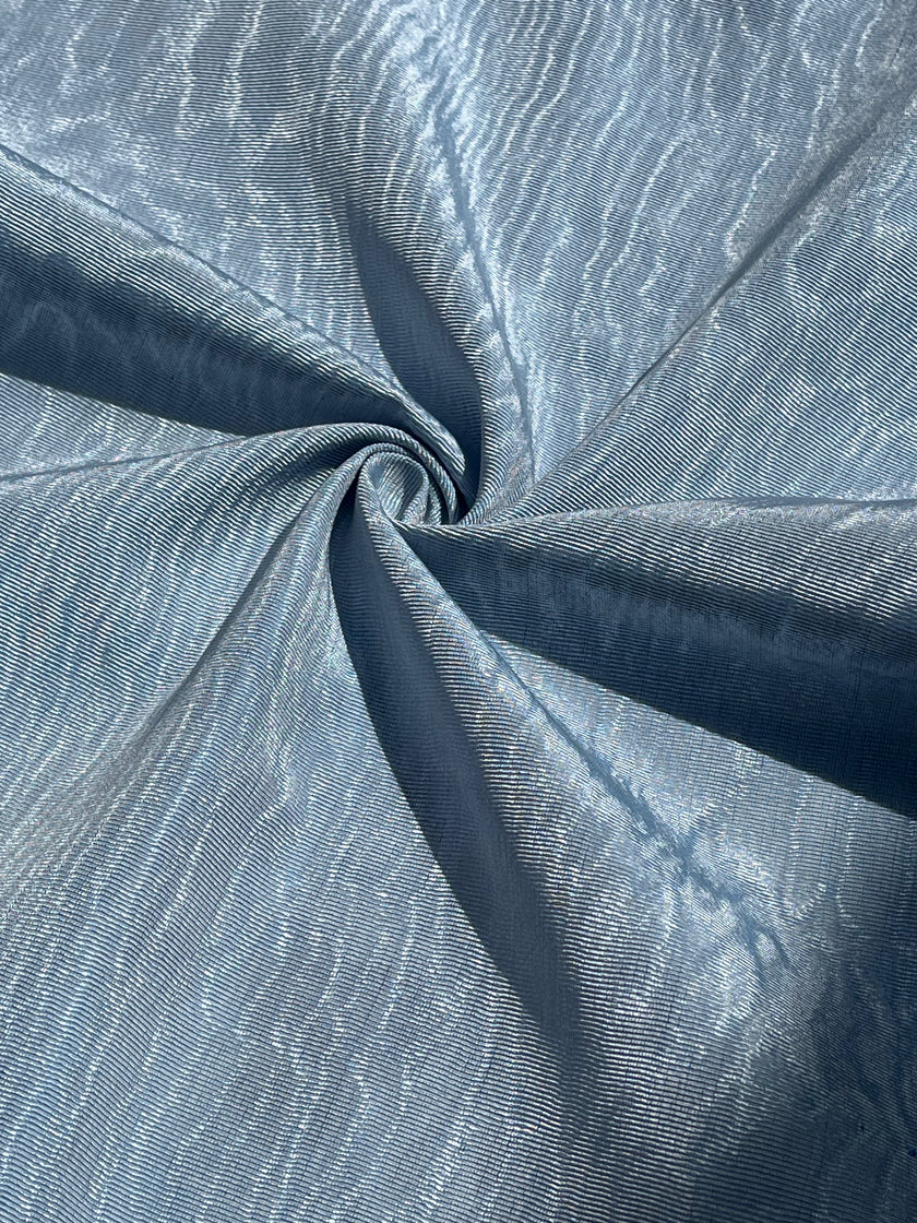 Light Blue Silk Moire Fabric By The Meter.