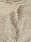 Tissu en coton biologique neutre non blanchi ivoire au mètre, tissu froissé, large largeur.