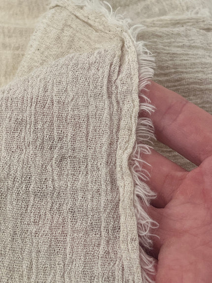 Ivory Unbleached Gauze Organic Linen &Hemp Sheer Fabric By The Meter.