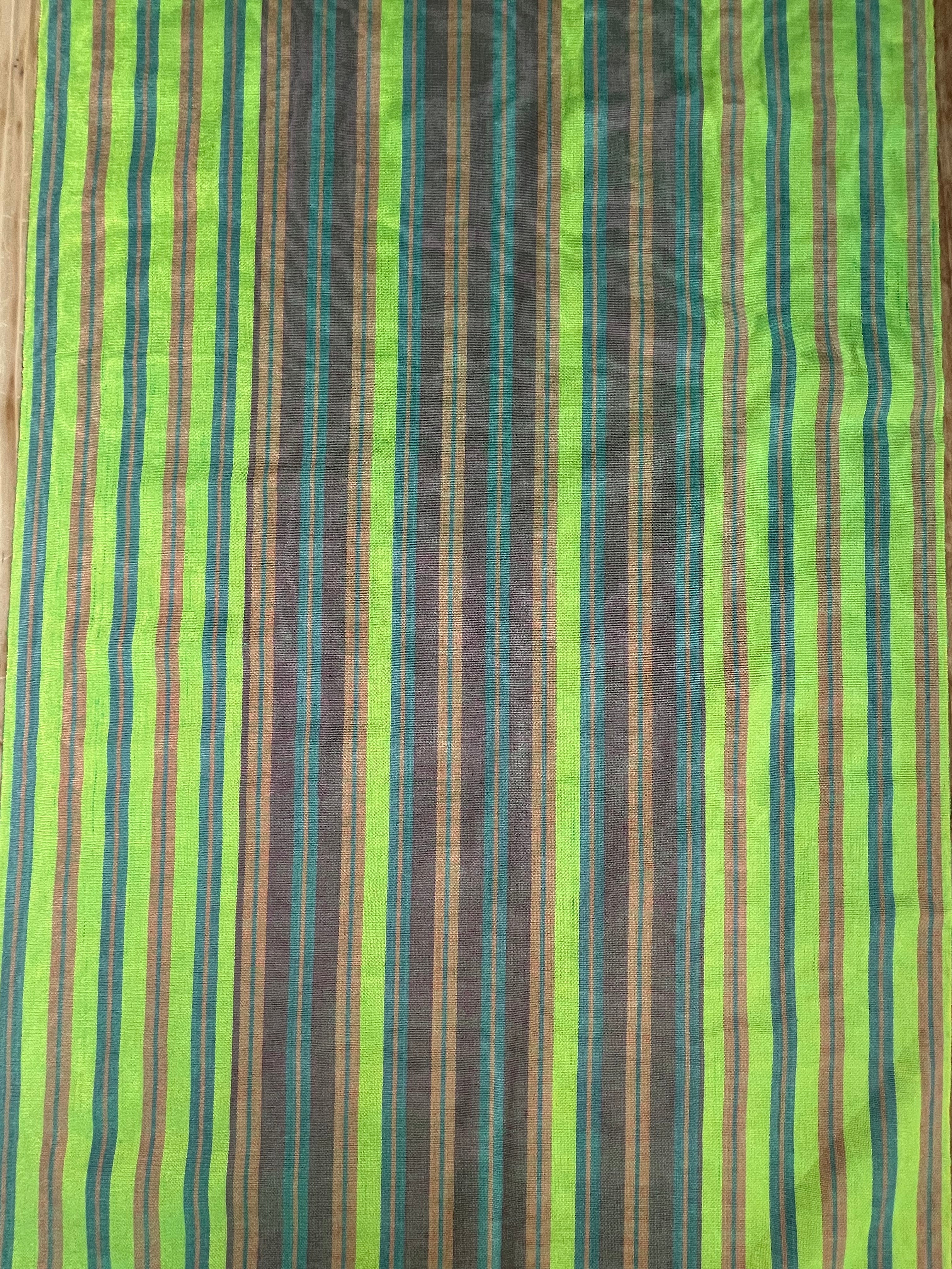 Multi Color Striped Pattern Moiré Fabric By The Yard.