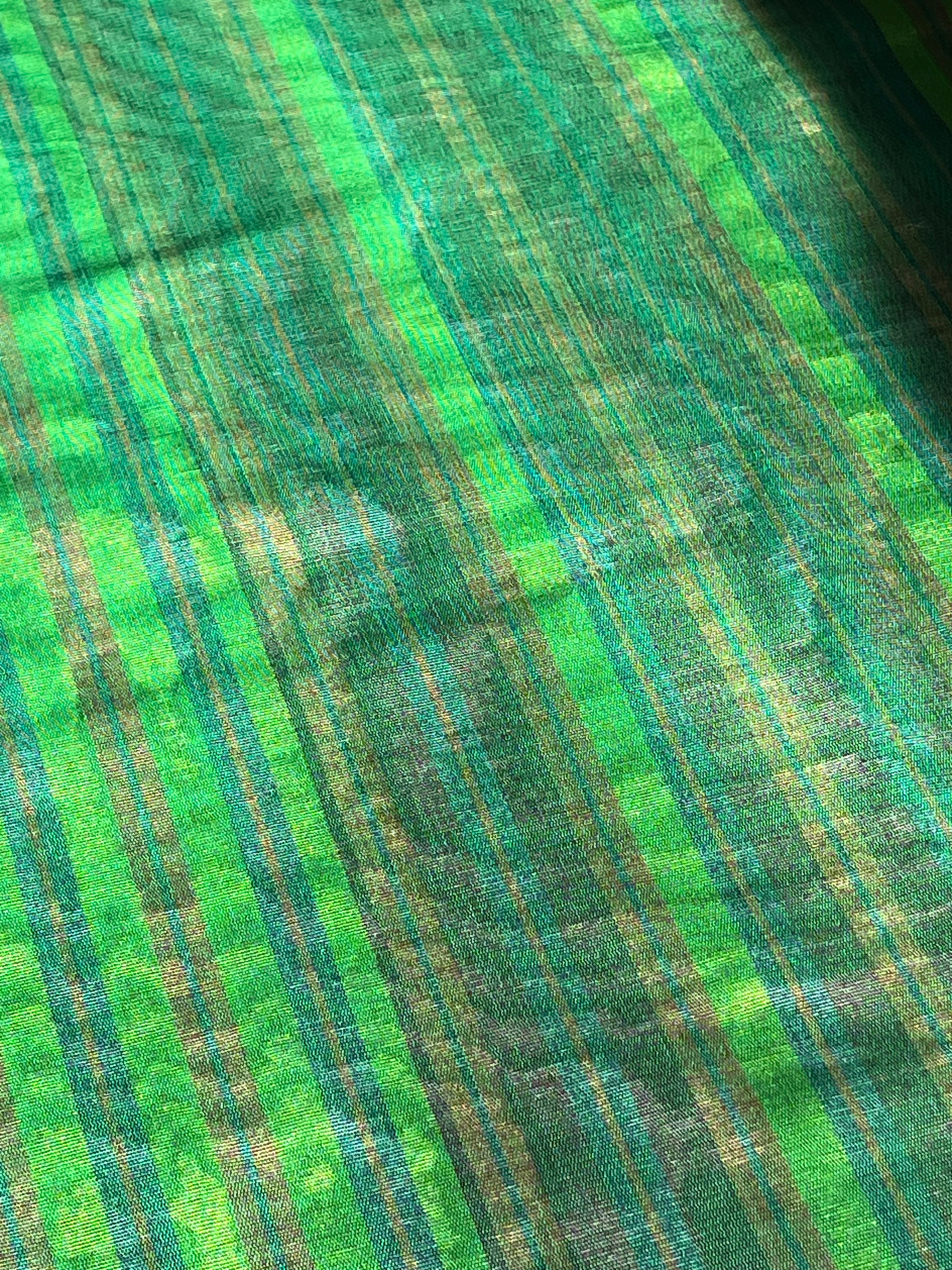 Multi Color Striped Pattern Moiré Fabric By The Yard.