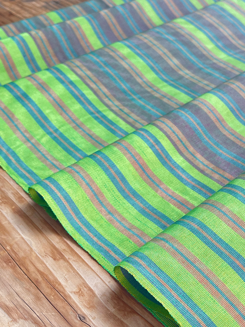 Multi Color Striped Pattern Moiré Fabric By The Yard.