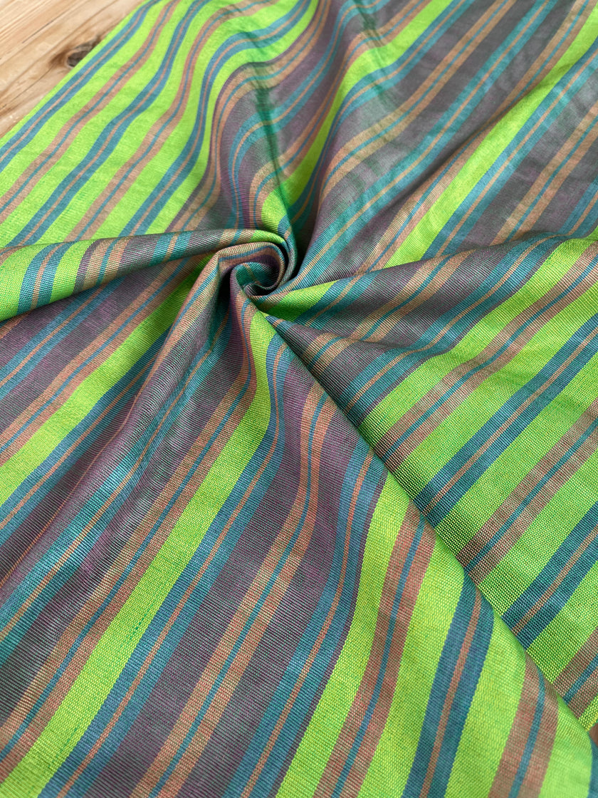 Multi Color Striped Pattern Moiré Fabric By The Yard.