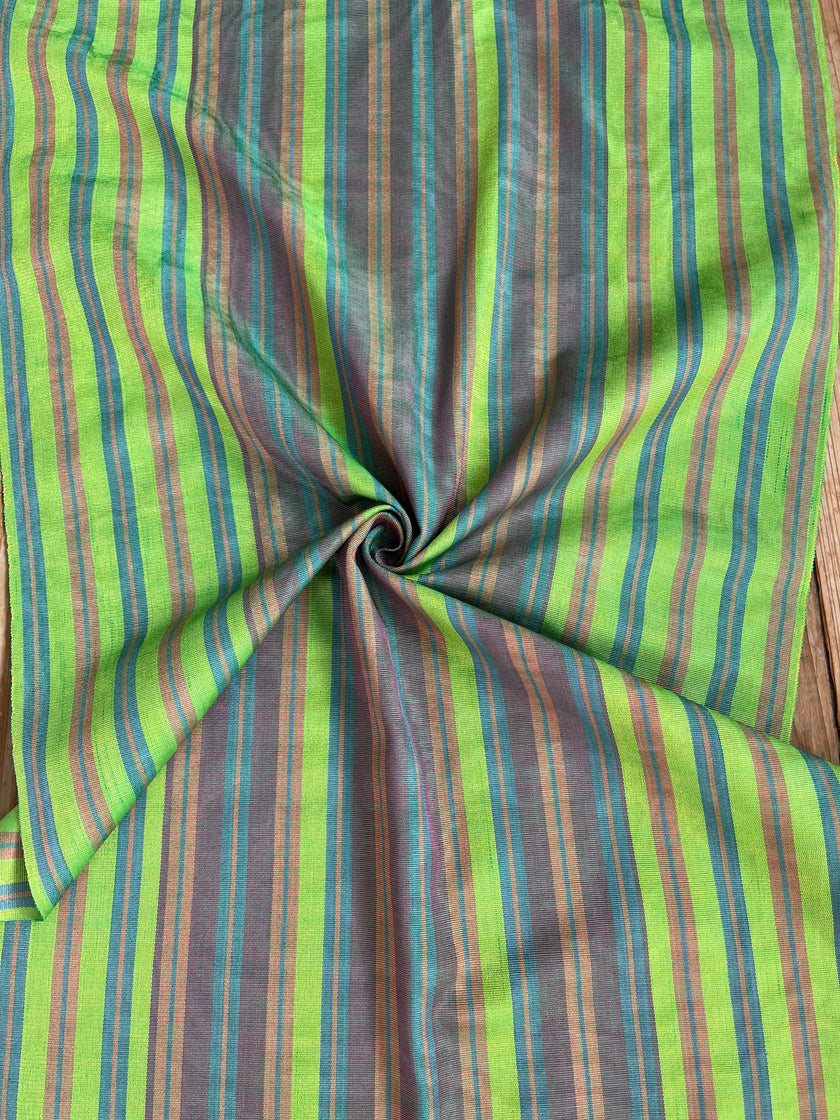 Multi Color Striped Pattern Moiré Fabric By The Yard.