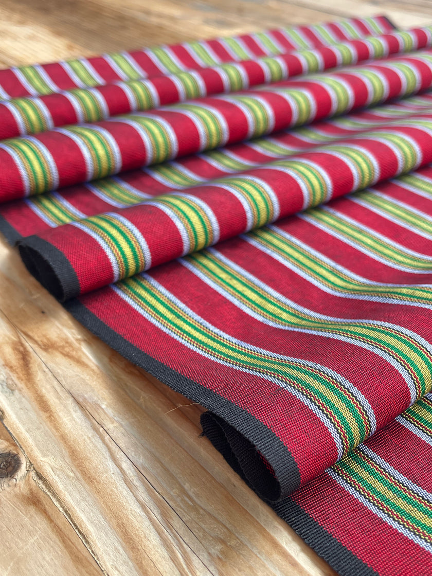 Multi Color Striped Pattern Moiré Fabric By The Yard.