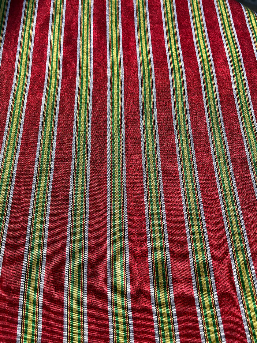 Multi Color Striped Pattern Moiré Fabric By The Yard.