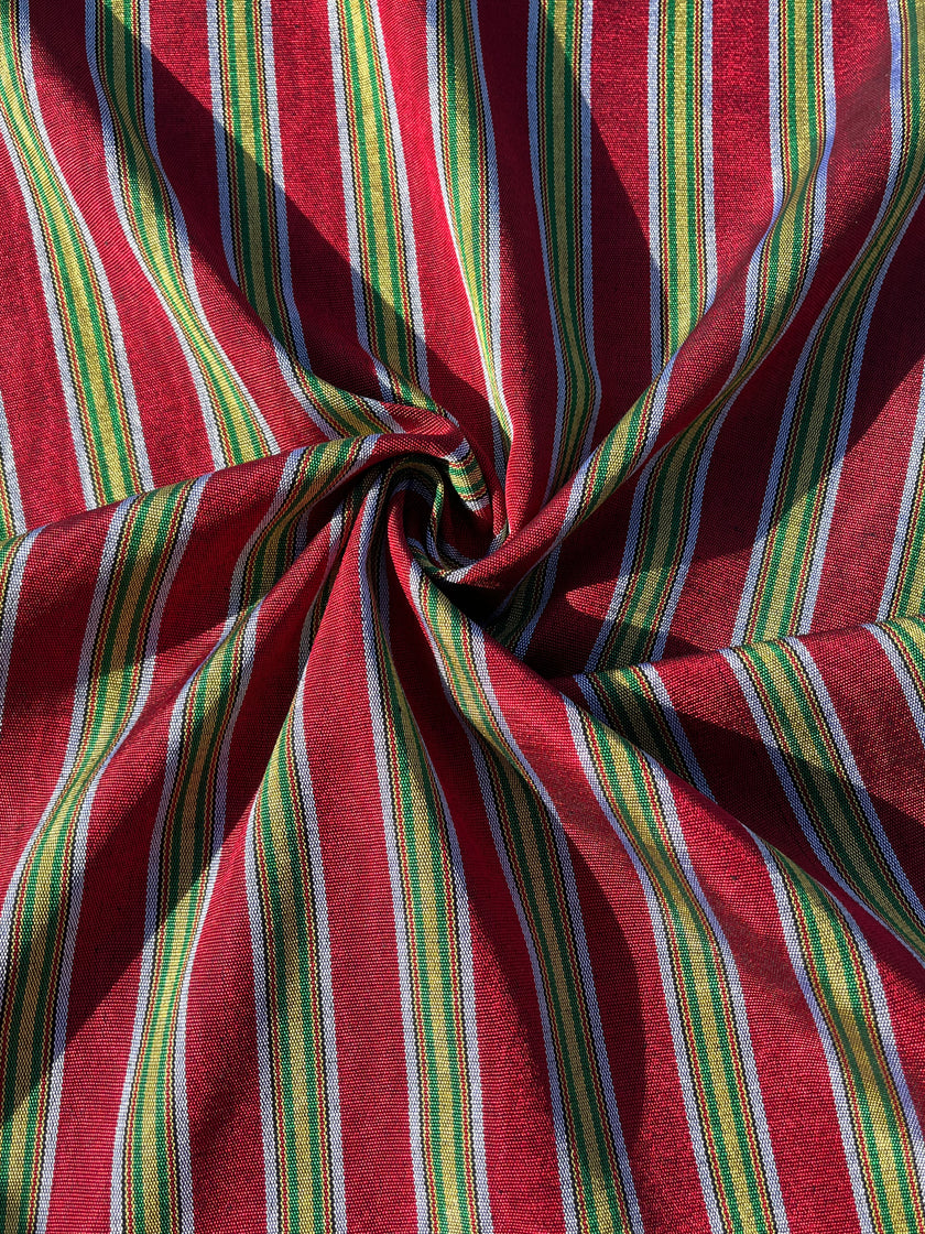 Multi Color Striped Pattern Moiré Fabric By The Yard.