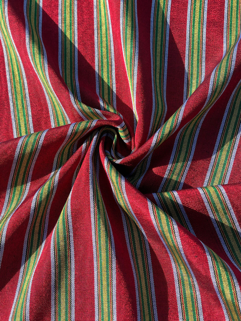Multi Color Striped Pattern Moiré Fabric By The Yard.