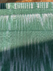 Green Ikat Silk Moire Home Textile Interior Fabrics, Watermark Pattern.