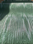 Green Ikat Silk Moire Home Textile Interior Fabrics, Watermark Pattern.