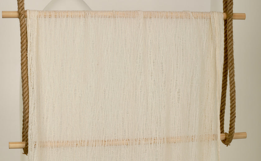 Ivory White Textured Linen Fabric By The Yard Natural Fabrics.