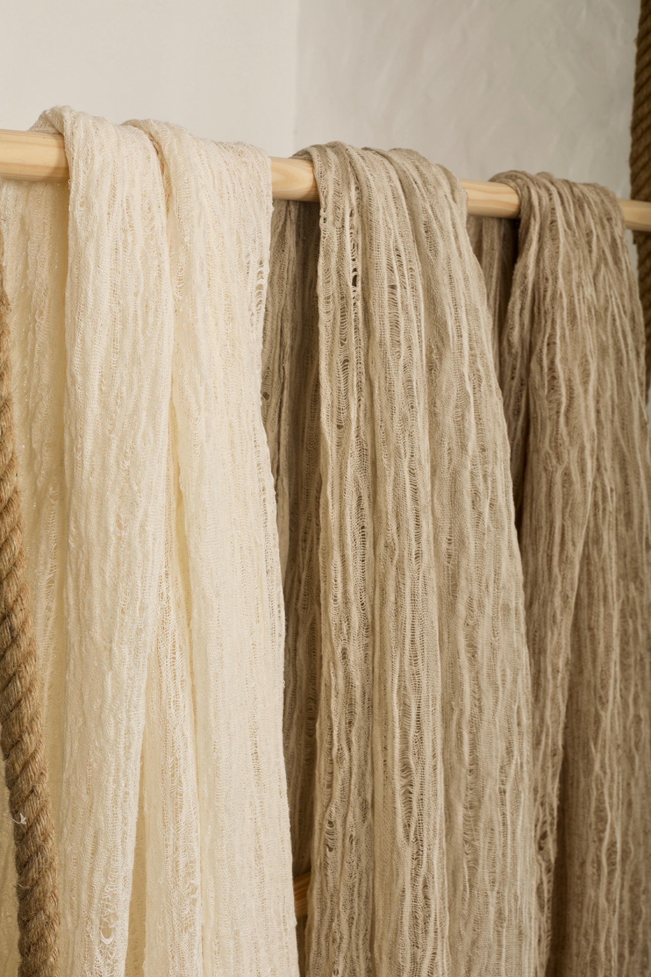 Ivory White Textured Linen Fabric By The Yard Natural Fabrics.