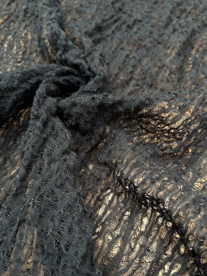 Black Textured Linen Fabric By The Yard Natural Fabrics.