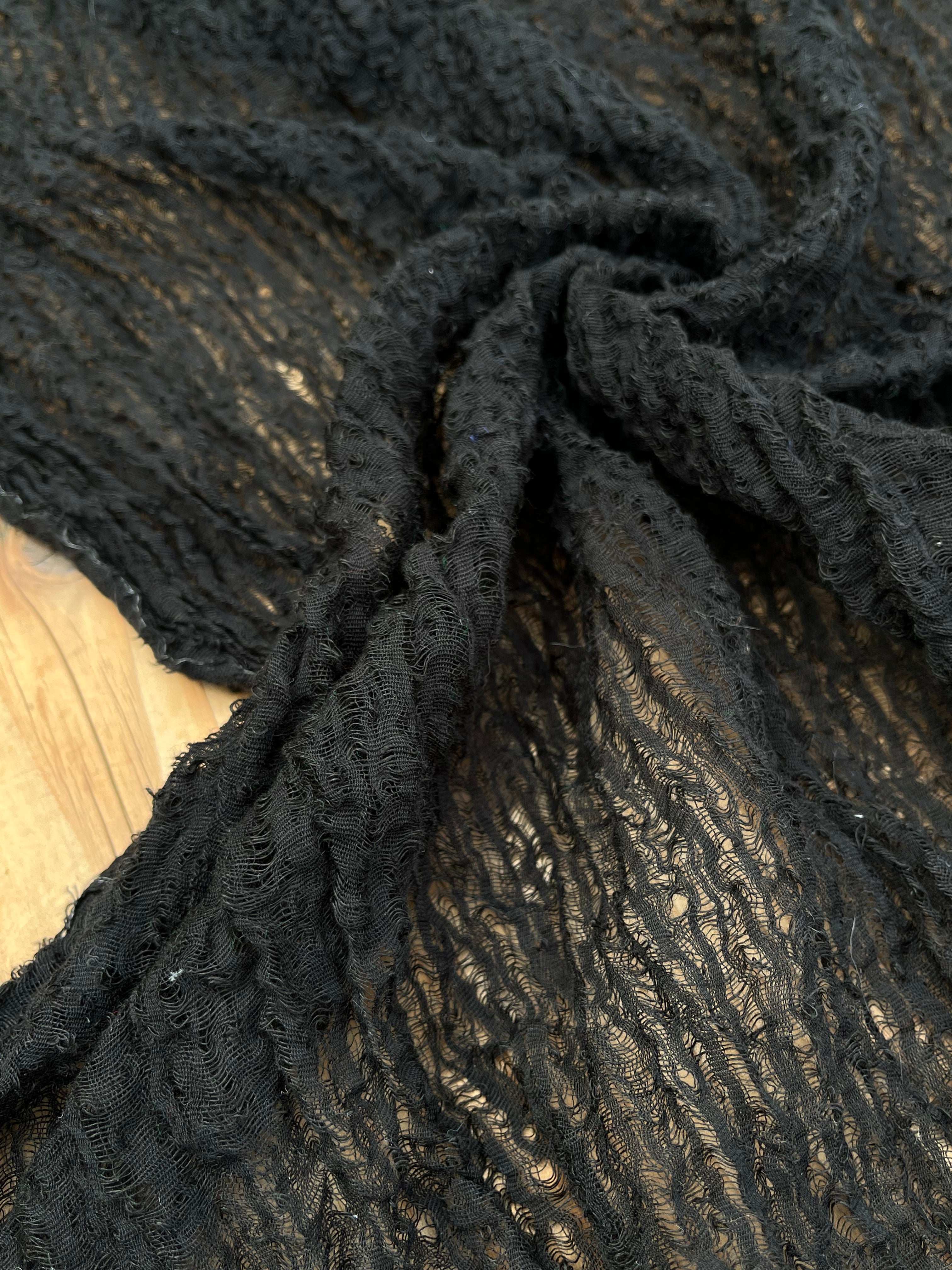 Black Textured Linen Fabric By The Yard Natural Fabrics.