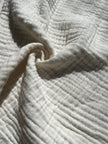 Organic Muslin Baby Blanket – 140x100cm Double Layered, Undyed Cotton, Newborn Swaddle with Fringed Edges – Light Pink, Blue, Sage, Biscuit