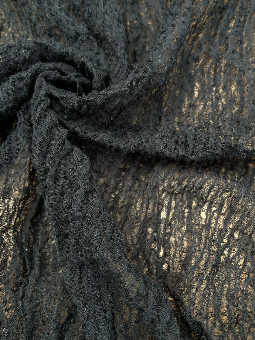 Black Textured Linen Fabric By The Yard Natural Fabrics.