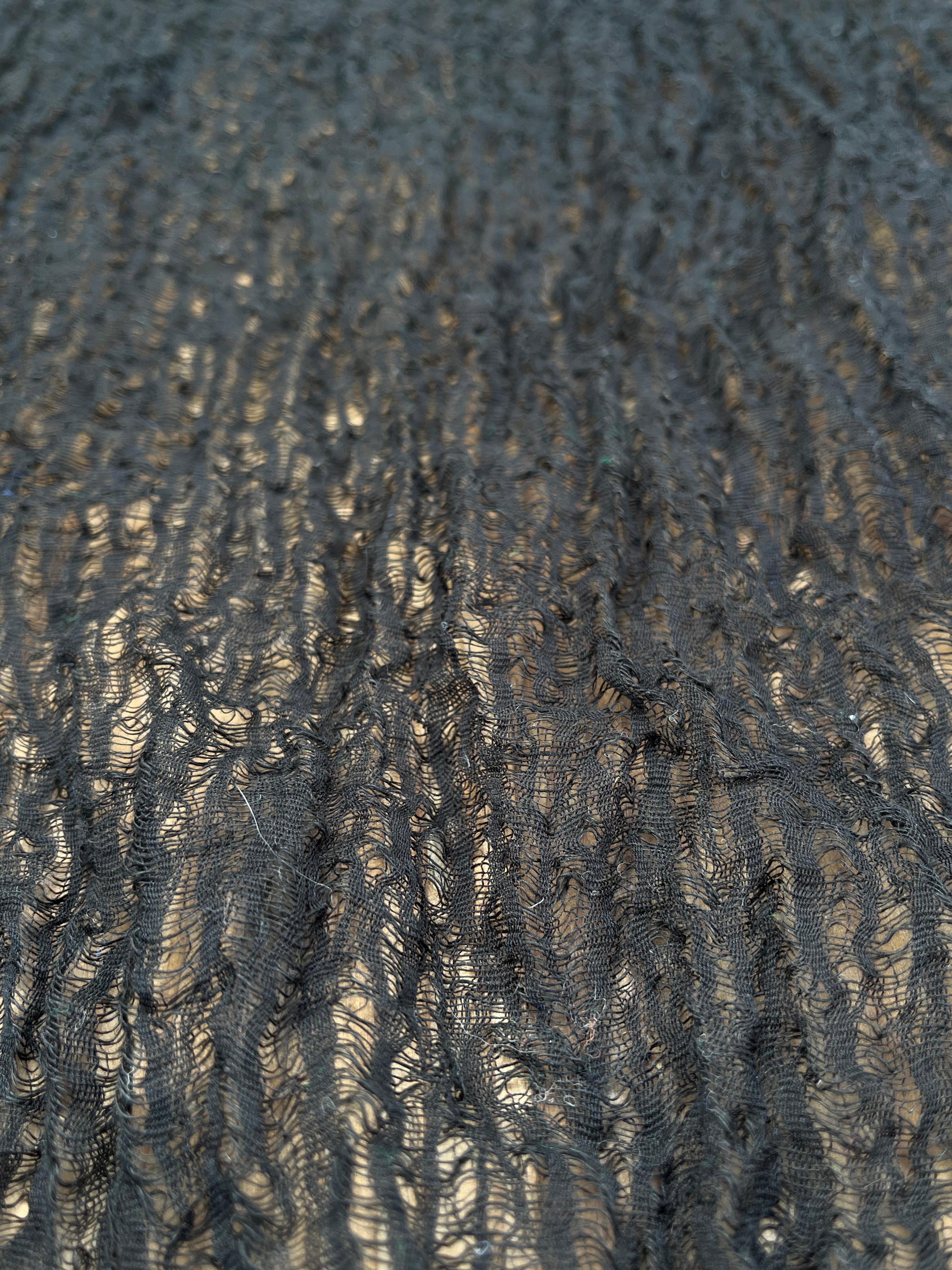 Black Textured Linen Fabric By The Yard Natural Fabrics.
