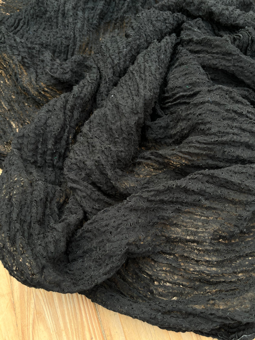 Black Textured Linen Fabric By The Yard Natural Fabrics.