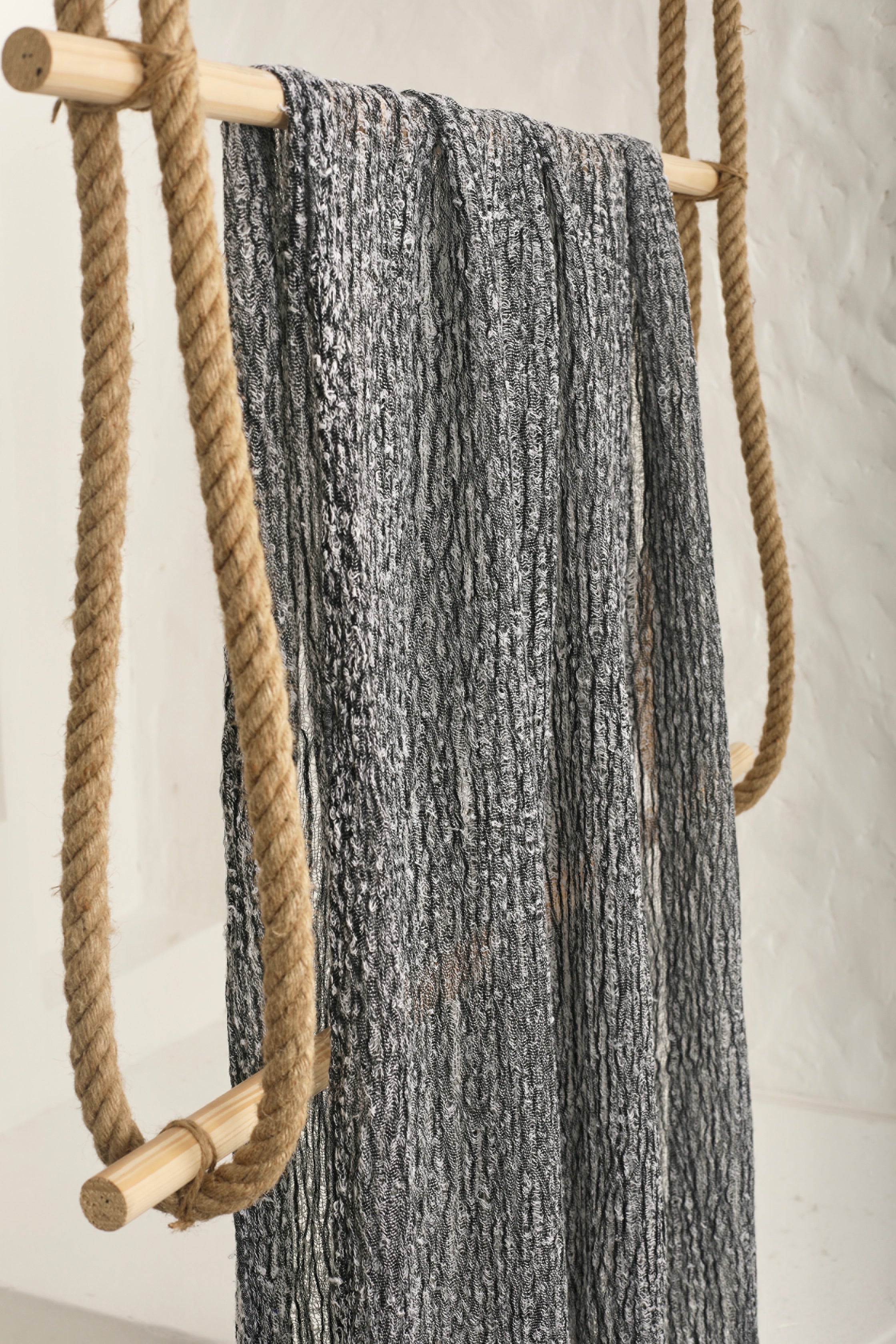 Tissus naturels uniques : mélange de lin et de coton funky, transparent et texturé | Tissus spéciaux de qualité avec texture 3D pour les créations estivales.