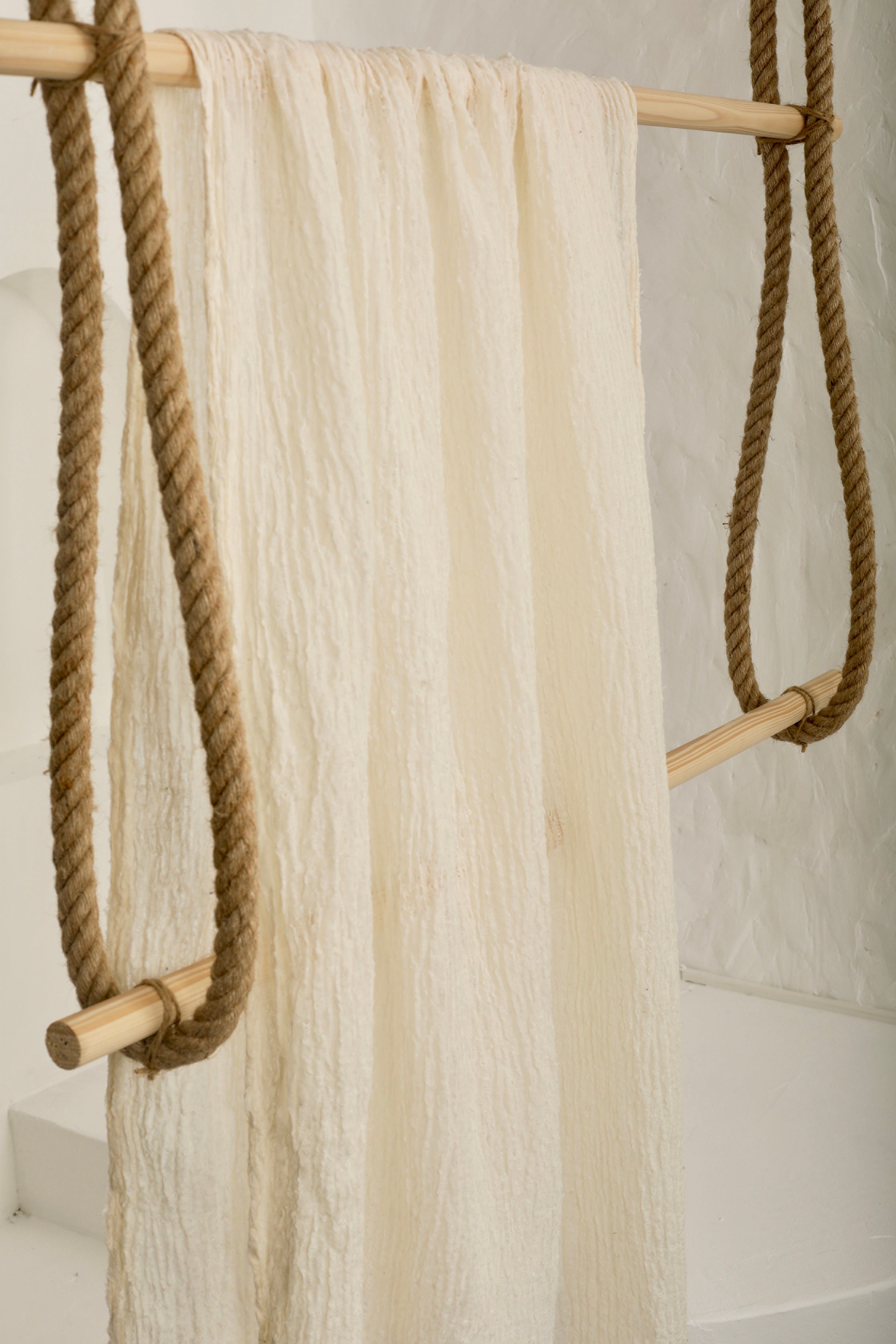 Unbleached, Ivory White Textured Linen Fabric By The Yard Natural Fabrics.