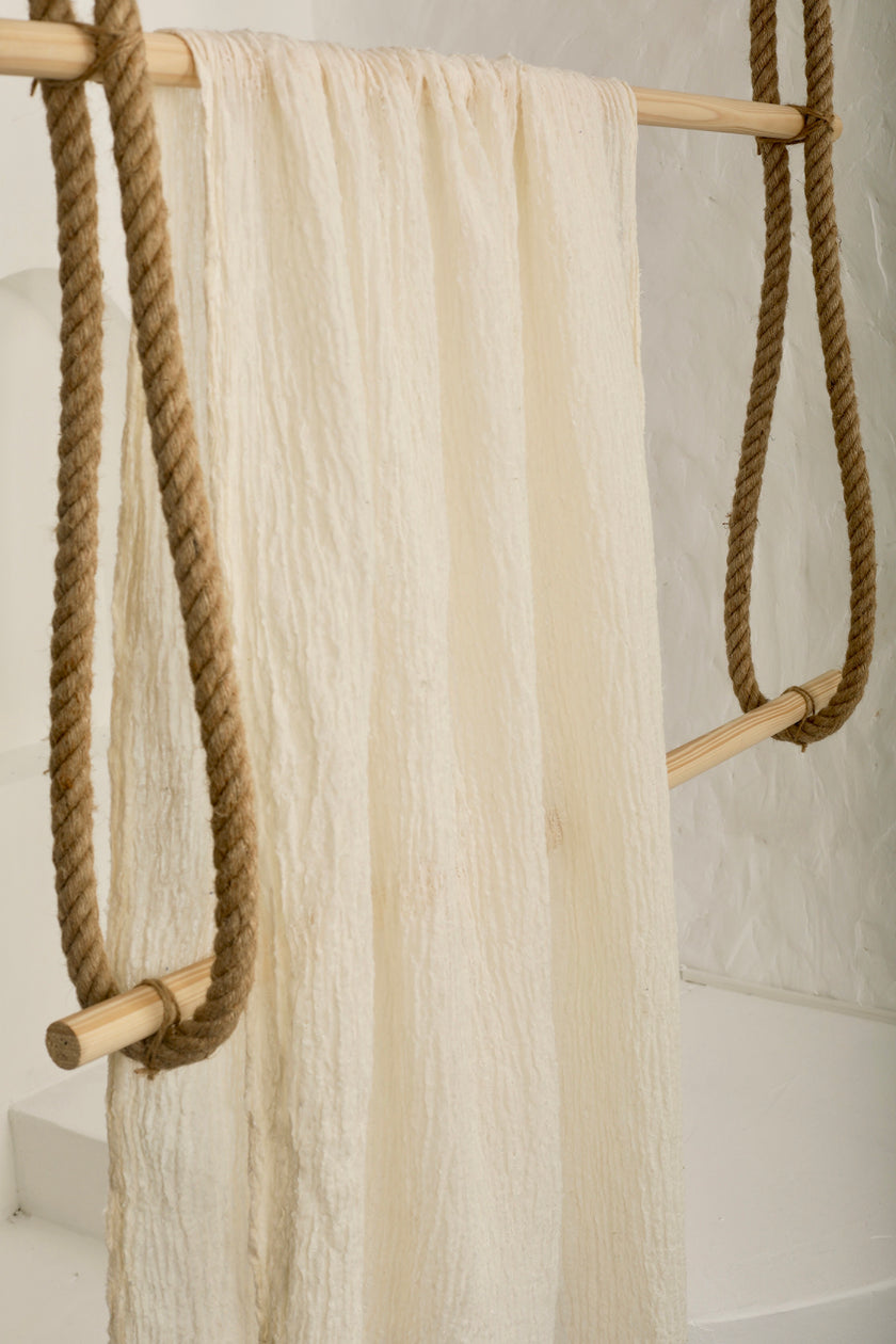 Unbleached, Ivory White Textured Linen Fabric By The Yard Natural Fabrics.