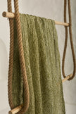 Green Textured Linen Fabric By The Yard Natural Fabrics.