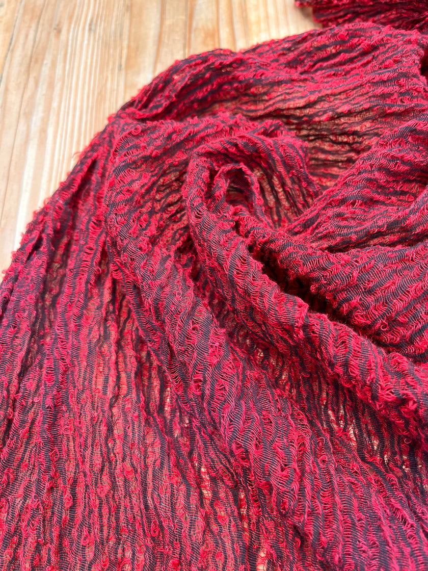 Red Textured Linen Fabric By The Yard Natural Fabrics.