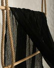 Black Textured Linen Fabric By The Yard Natural Fabrics.