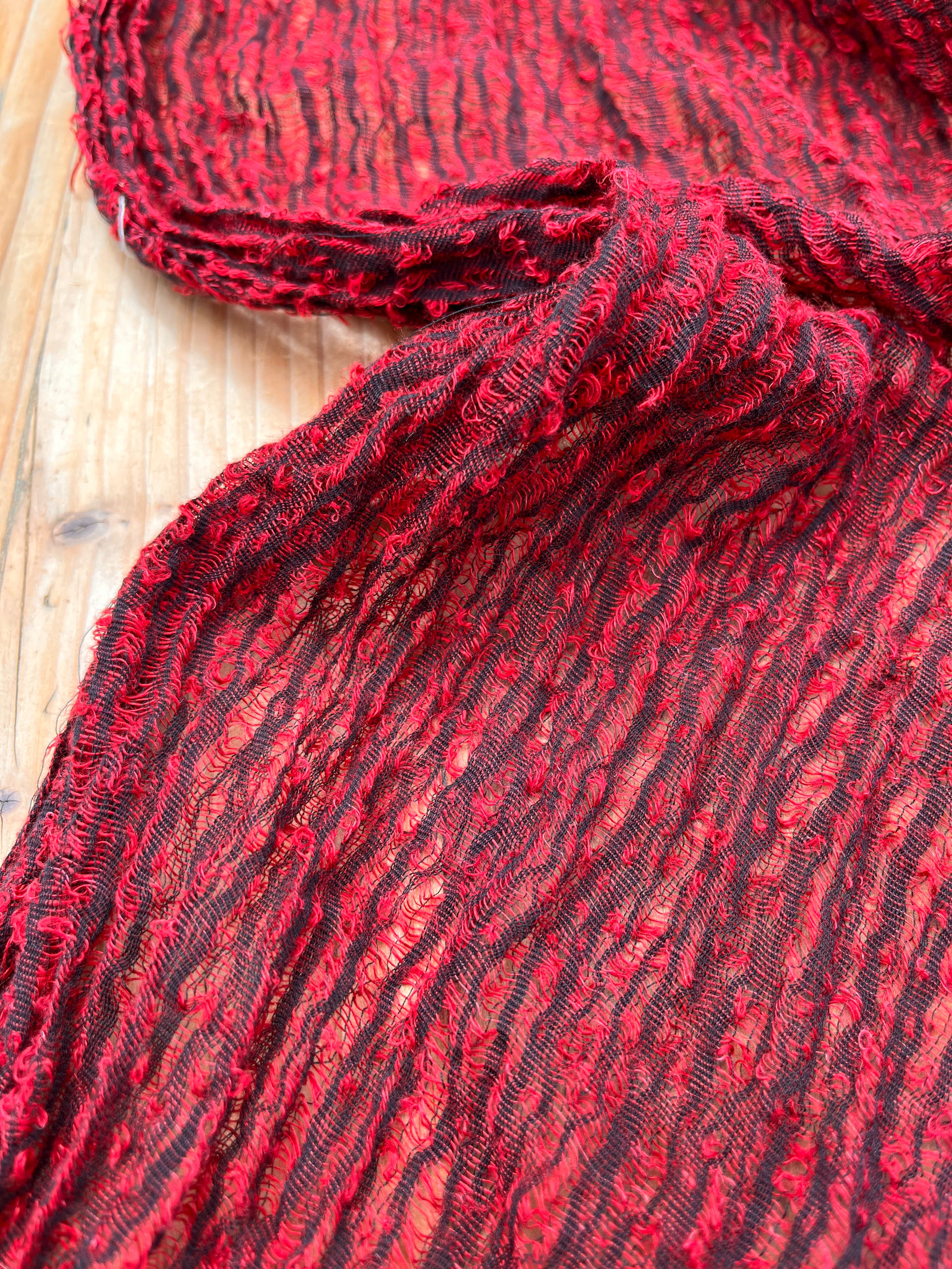 Red Textured Linen Fabric By The Yard Natural Fabrics.