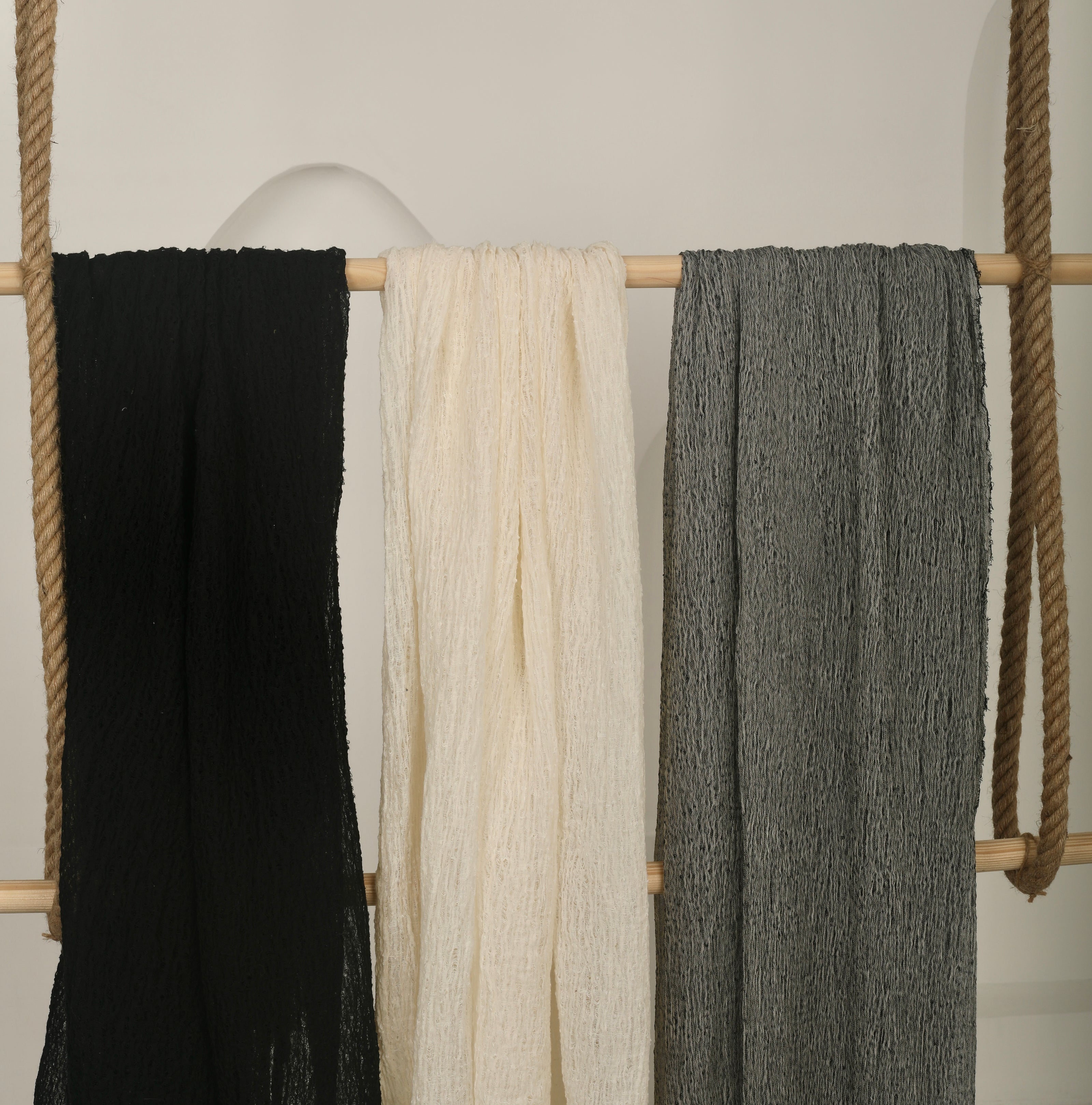 Black Textured Linen Fabric By The Yard Natural Fabrics.