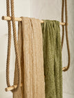 Green Textured Linen Fabric By The Yard Natural Fabrics.