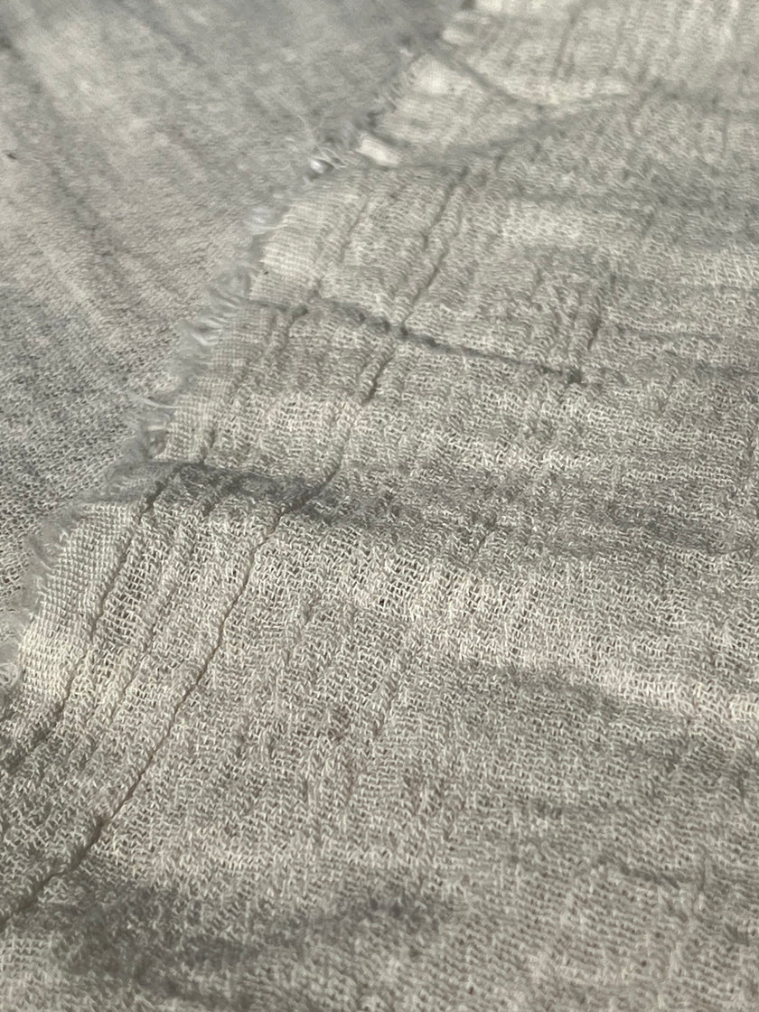 Tissu en coton biologique neutre non blanchi ivoire au mètre, tissu froissé, large largeur.