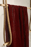 Red Textured Linen Fabric By The Yard Natural Fabrics.
