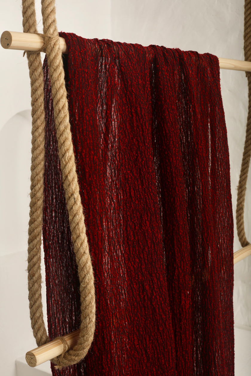 Red Textured Linen Fabric By The Yard Natural Fabrics.