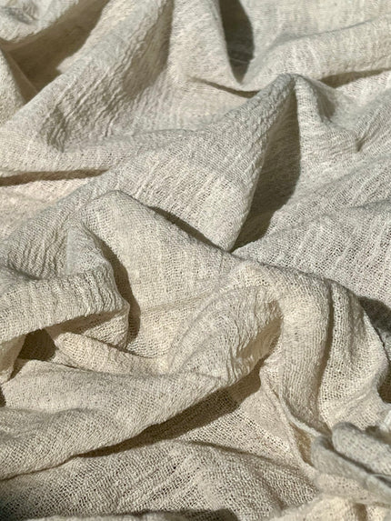 Ivory Unbleached Gauze Organic Linen &Hemp Sheer Fabric By The Meter.